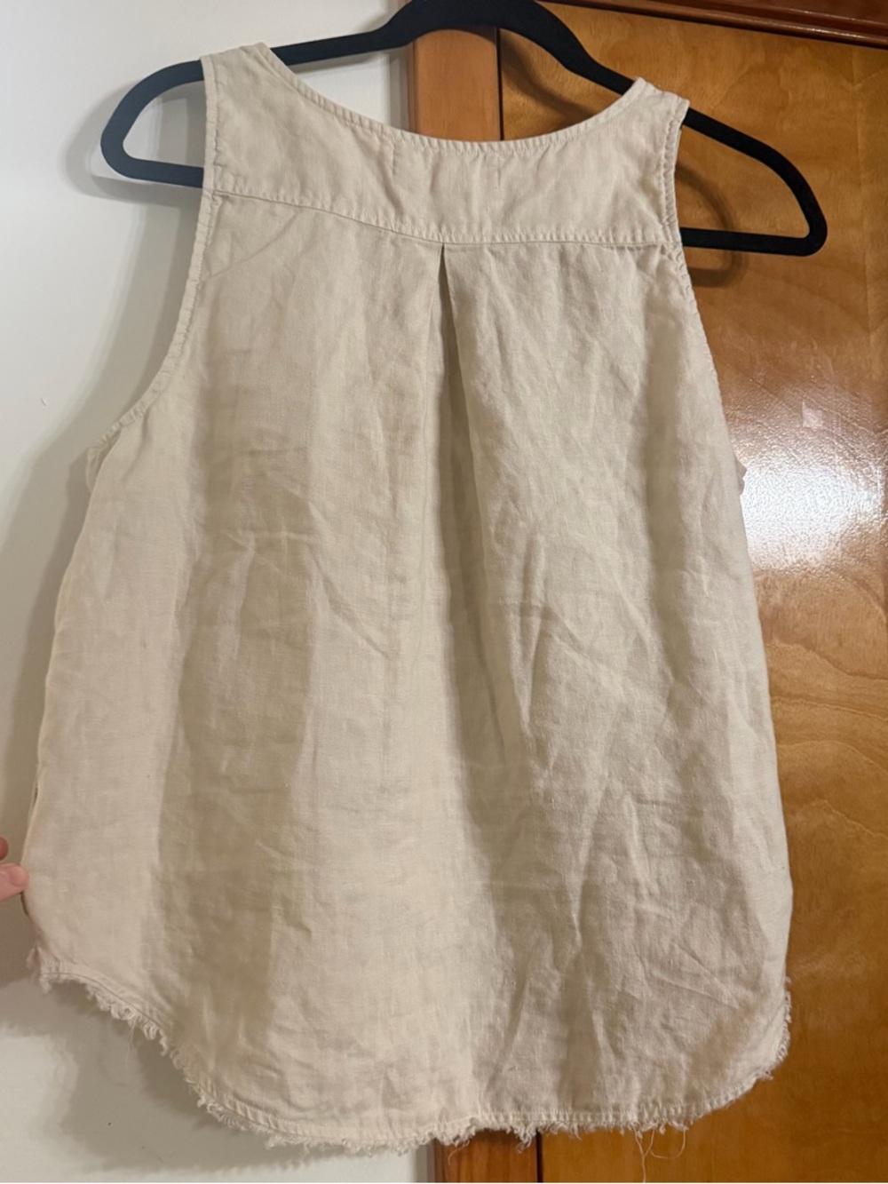 cloth & stone Raw-Hem Linen Blend Tank Top in Beige - Picture 4 of 8